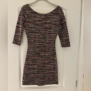 Lily Rose Multicolor 3/4 Sleeve Mini Dress